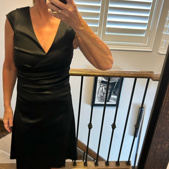 InWear Black Satin dress. Side zipper. Very Flattering! Never worn. - Picture 8 of 13